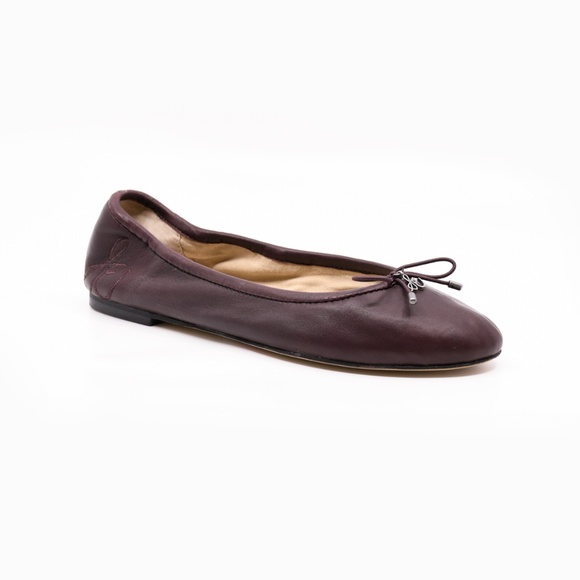 SAM EDELMAN Felicia Aubergine Leather Ballet Flats US 7M - Picture 3 of 11